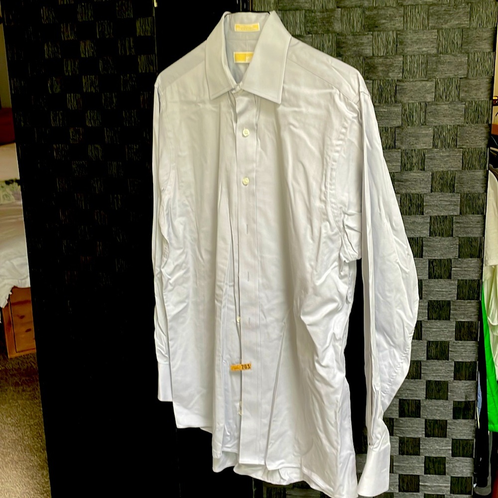 Michael Kors Men's Gray Dress Button Down XL, Cutaway Collar